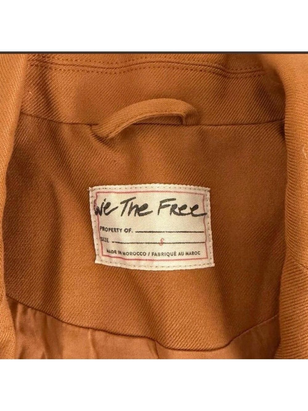 Free People-cropped blazer Amber/brown size Small-NWOT - Picture 6 of 7
